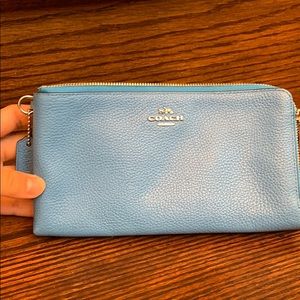 Brand new coach blue wallet clutch